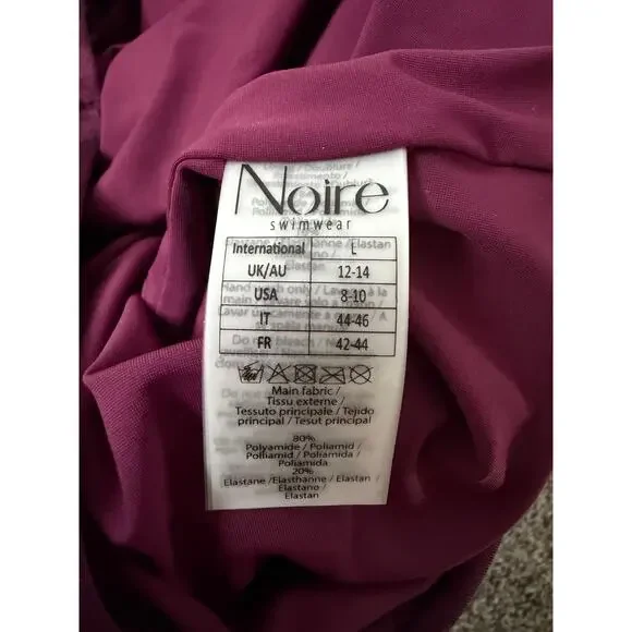 NOIRE SWIMWEAR Plum Flower Ruched One Piece size large brand new - Picture 6 of 6